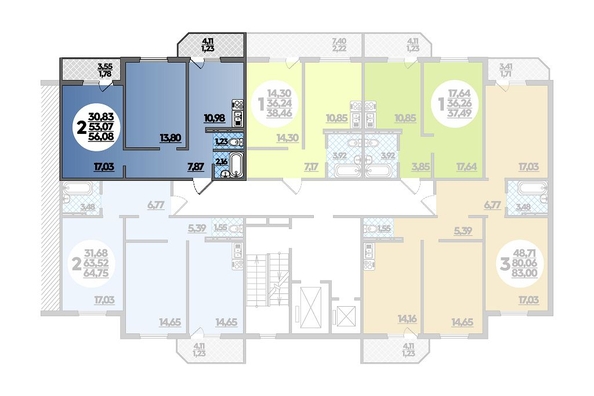 
  Продается 2-комн. квартира, 56.08 м², ЖК Восточный, литера 48
. Фото 1.