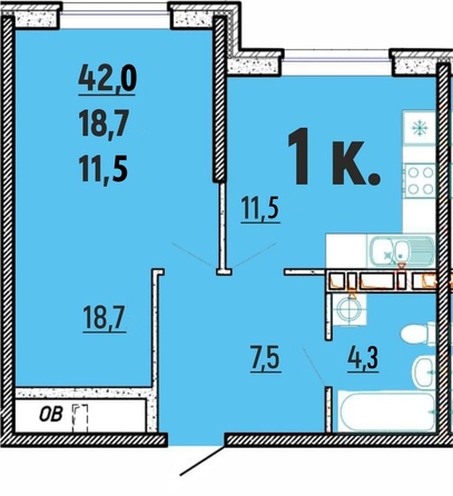 
  Продается 1-комн. квартира, 42 м², ЖК Клубный дом Агой
. Фото 1.