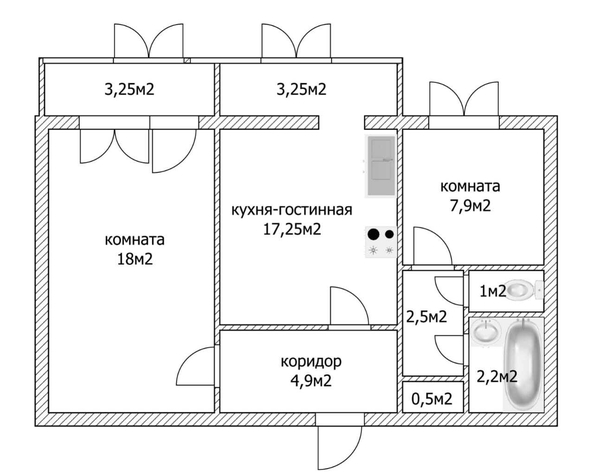 
   Продам 2-комнатную, 58 м², Ленина ул, 127

. Фото 12.