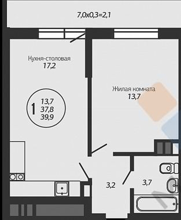 
   Продам 1-комнатную, 39 м², краеведа Соловьёва В.А. ул, 6к5

. Фото 9.