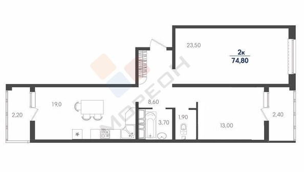 
   Продам 2-комнатную, 69.9 м², Мачуги В.Н. ул, 166Ак1

. Фото 2.