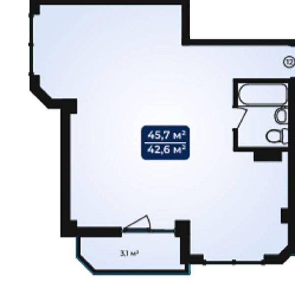 
   Продам 2-комнатную, 45.7 м², Полтавская ул, 21А

. Фото 2.