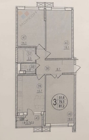 
   Продам 3-комнатную, 79.3 м², 2-я Российская ул, 162

. Фото 17.