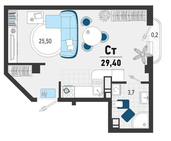 
   Продам 1-комнатную, 28.6 м², Конечная ул, 2

. Фото 1.