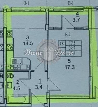 
   Продам 1-комнатную, 43 м², Больничный пер, 4к1

. Фото 2.