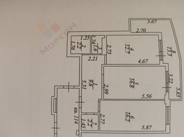 
   Продам 2-комнатную, 61.3 м², Душистая ул, 79к1

. Фото 11.