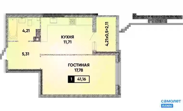 
   Продам 1-комнатную, 41.16 м², Губернский, литера 35

. Фото 16.