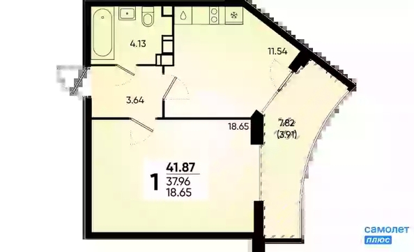 
   Продам 1-комнатную, 41.87 м², Губернский, литера 35

. Фото 16.