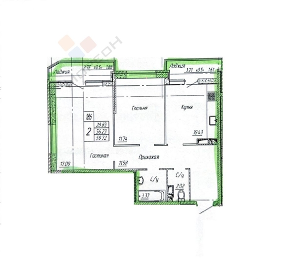 
   Продам 2-комнатную, 56.3 м², Боспорская ул, 8

. Фото 30.