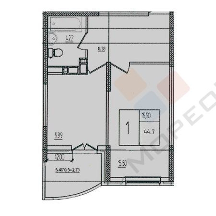 
   Продам 1-комнатную, 39.3 м², Кирилла Россинского ул, 3/1

. Фото 22.