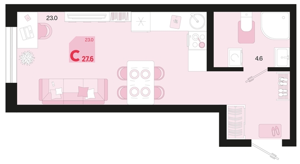 
   Продам 1-комнатную, 27.6 м², Первое место, квартал 1.4, литер 2

. Фото 1.