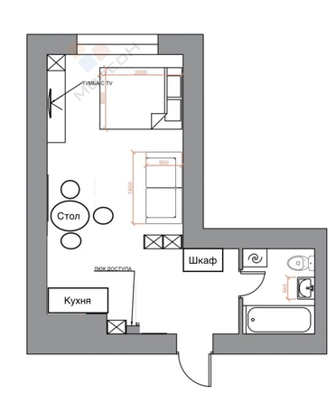 
   Продам студию, 29.5 м², Конгрессная ул, 21

. Фото 8.