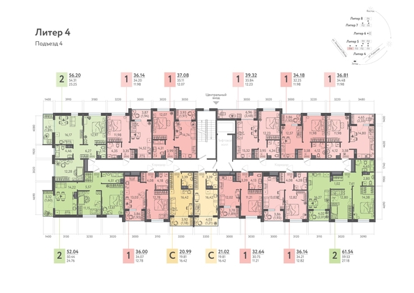 
   Продам 1-комнатную, 36.81 м², Клубный квартал «Друзья», литера 4

. Фото 1.