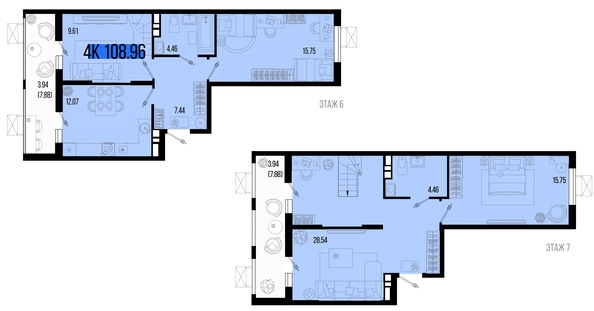 
   Продам 4-комнатную, 108.96 м², Цветной бульвар, литер 4

. Фото 4.