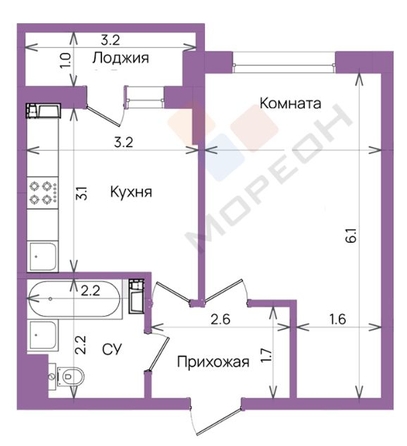 
   Продам 1-комнатную, 35.4 м², Героев-Разведчиков ул, 11/3

. Фото 25.