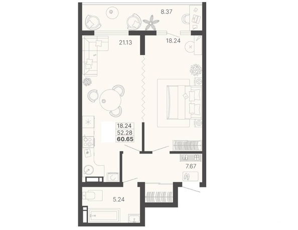 
   Продам 2-комнатную, 56.47 м², Краснодонская ул, 46

. Фото 3.