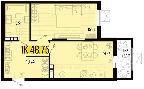 
   Продам 1-комнатную, 48.75 м², Цветной бульвар, литер 4

. Фото 7.