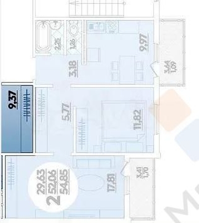 
   Продам 2-комнатную, 51.8 м², Зеленоградская ул, 34

. Фото 25.