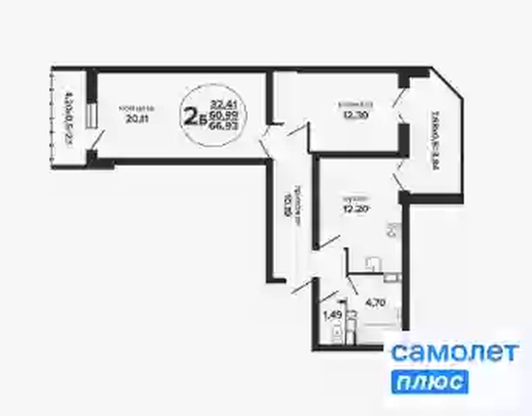 
   Продам 2-комнатную, 66.9 м², Российская ул, 257/7

. Фото 7.