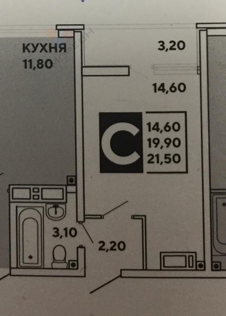 
   Продам студию, 20.2 м², Западный Обход ул, 39

. Фото 6.