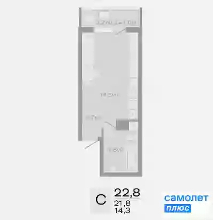 
   Продам студию, 22.8 м², ДЗЕНПАРК, литер 10

. Фото 10.