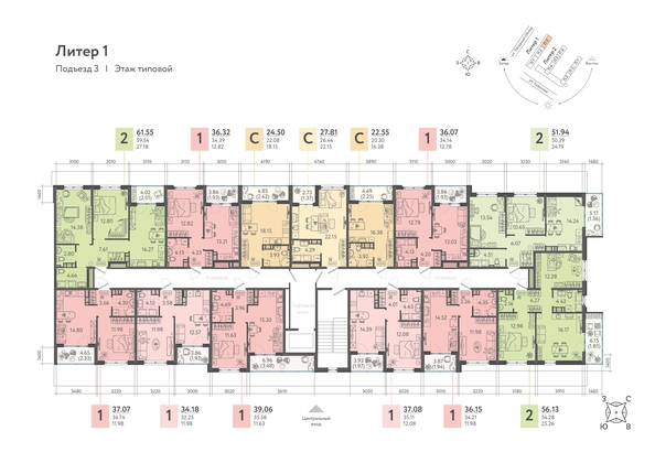 
   Продам 2-комнатную, 61.55 м², Кудухова Б.С. ул, 1

. Фото 18.