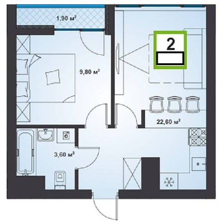 
   Продам 2-комнатную, 38.2 м², Ясногорская ул, 16/6к1

. Фото 2.