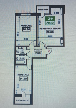 
   Продам 2-комнатную, 79.1 м², Дубравная ул, 1

. Фото 11.