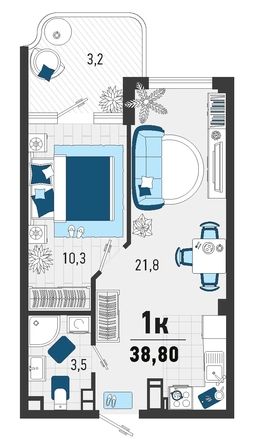 
   Продам 1-комнатную, 36.4 м², Конечная ул, 2

. Фото 6.