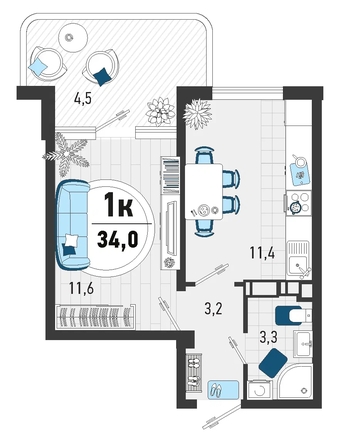 
   Продам 1-комнатную, 35.2 м², Конечная ул, 2

. Фото 6.