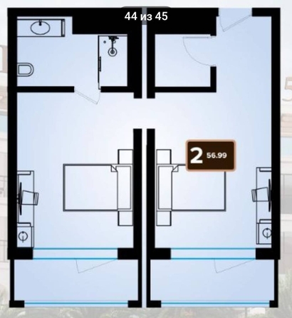 
   Продам 3-комнатную, 73.23 м², Хризантем ул, 10/2

. Фото 54.