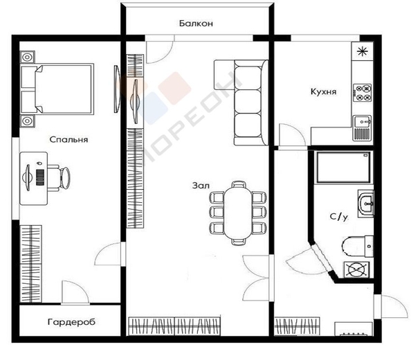 
   Продам 2-комнатную, 43 м², Крупской ул, 103

. Фото 17.