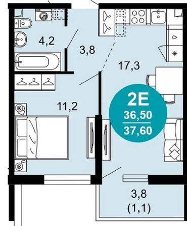 
   Продам 2-комнатную, 37 м², Искры ул, 66/10

. Фото 1.