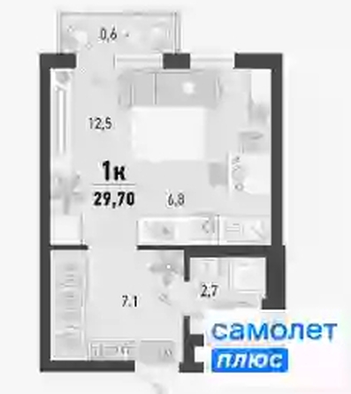 
   Продам студию, 29.7 м², Барса, 1В литер

. Фото 11.