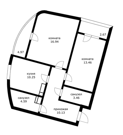 
   Продам 2-комнатную, 66 м², Воронежская ул, 47/11

. Фото 4.