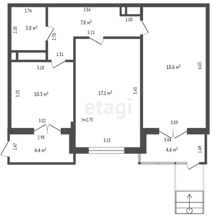 
   Продам помещение свободного назначения, 67 м², Уральская ул, 75к.2

. Фото 12.