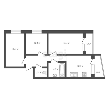 
   Продам 3-комнатную, 77.6 м², Высотная ул, 7

. Фото 11.