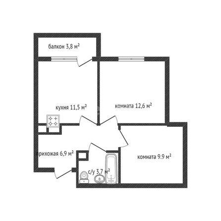 
   Продам 2-комнатную, 45.6 м², Даниила Смоляна ул, 71к3

. Фото 1.