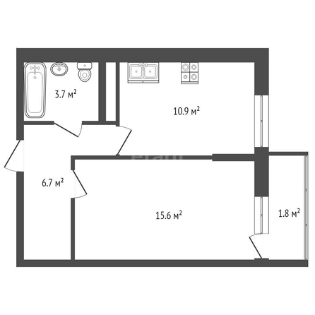 
   Продам 1-комнатную, 38.7 м², Героя Георгия Бочарникова ул, 4 к3

. Фото 1.