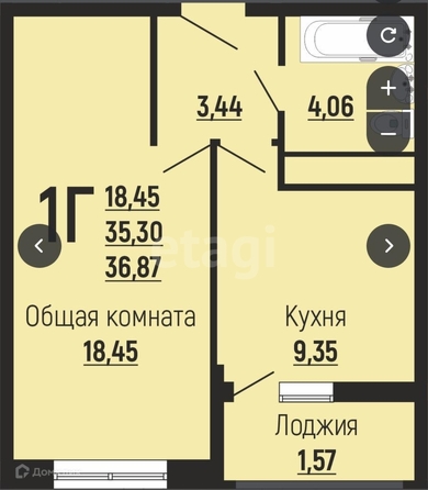 
   Продам 1-комнатную, 36 м², Заполярная ул, 39/9

. Фото 1.