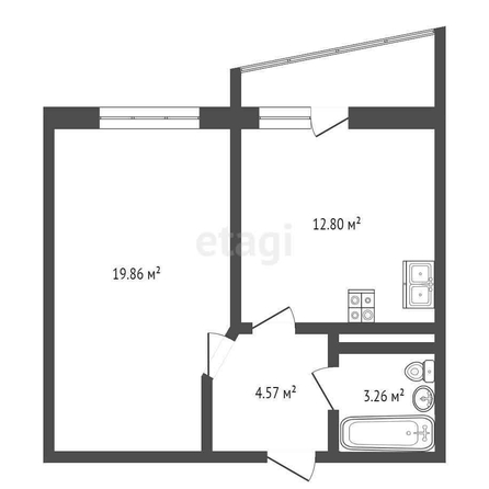 
   Продам 1-комнатную, 40.3 м², Восточно-Кругликовская ул, 42/3/2

. Фото 27.