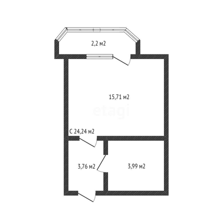 
   Продам студию, 23 м², Красных Партизан ул, 1/4 к15

. Фото 1.