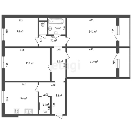 
   Продам 4-комнатную, 81.6 м², Черкасская ул, 45

. Фото 12.