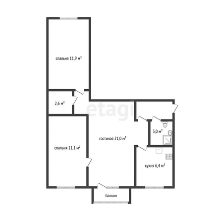 
   Продам 3-комнатную, 58.9 м², Ставропольская ул, 224/1

. Фото 11.