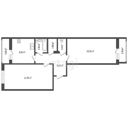 
   Продам 2-комнатную, 66.1 м², 5-я Дорожная ул, 68/1

. Фото 13.