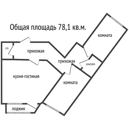 
   Продам 3-комнатную, 75.8 м², Домбайская ул, 55/2

. Фото 1.