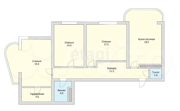 
   Продам 3-комнатную, 96 м², Таманская ул, 130/3

. Фото 8.