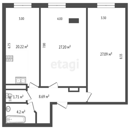 
   Продам 2-комнатную, 90.7 м², Ярославская ул, 113

. Фото 1.