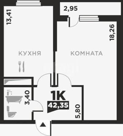 
   Продам 1-комнатную, 40.9 м², Заполярная ул, 37/1

. Фото 12.