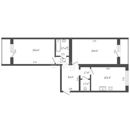 
   Продам 2-комнатную, 56.4 м², Восточно-Кругликовская ул, 67

. Фото 18.